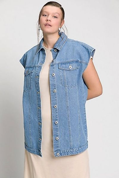 Studio Untold Steppweste Jeansweste oversized Hemdkragen günstig online kaufen