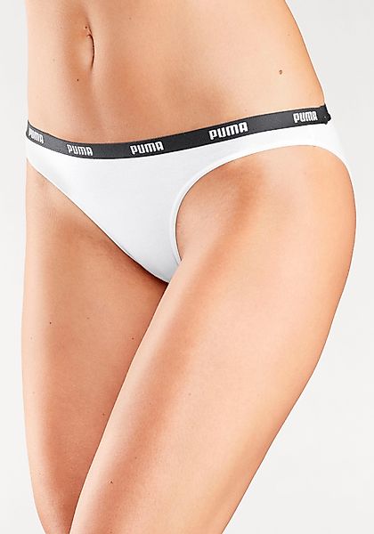 PUMA Bikinislip "Iconic" Packung, 2er-Pack, mit schmalem Logo-Webbündchen günstig online kaufen
