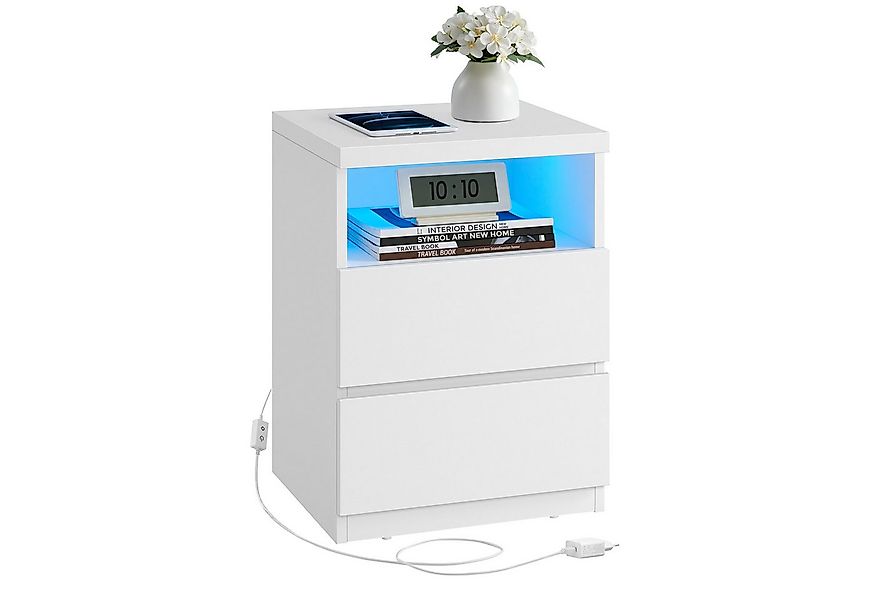 VASAGLE Nachttisch (1-St), mit verstellbarer LED-Beleuchtung, modern Beiste günstig online kaufen