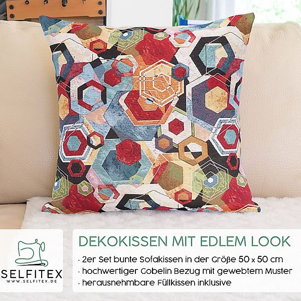 Selfitex Dekokissen mit buntem Muster im günstig online kaufen
