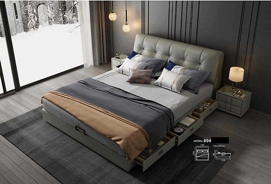 JVmoebel Bett 180x200 Leder Metall Betten Doppel Schlaf Zimmer Ehe Hotel Bl günstig online kaufen