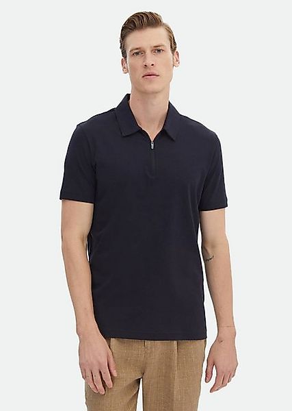 RAMSEY Poloshirt Navy Blaues Einfarbiges Polo 100% Baumwolle T-Shirt günstig online kaufen