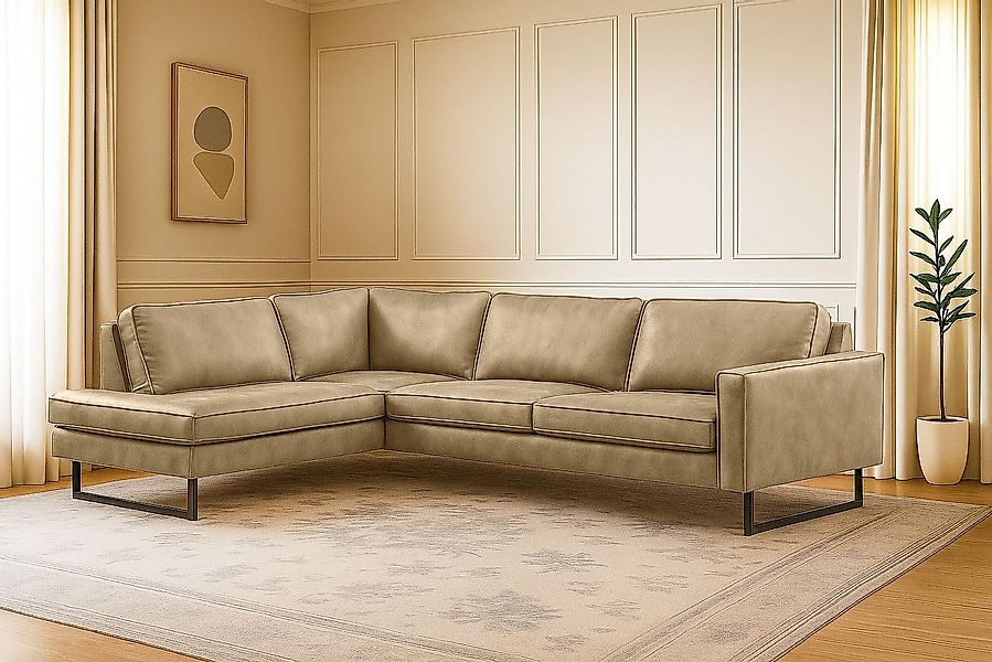 Home affaire Ecksofa Pinto, 290 cm, Cord, Chenille, Lederoptik, Ottomane li günstig online kaufen