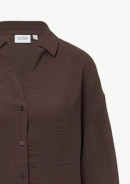 comma casual identity Langarmbluse Strukturierte Long-Bluse mit Turn-up-Fun günstig online kaufen