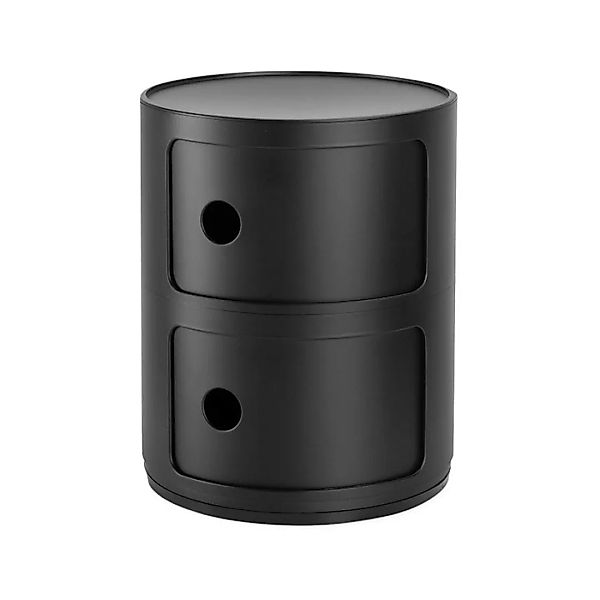 Kartell - Componibili 2 Container matt - schwarz/matt/H x Ø 40x32cm günstig online kaufen