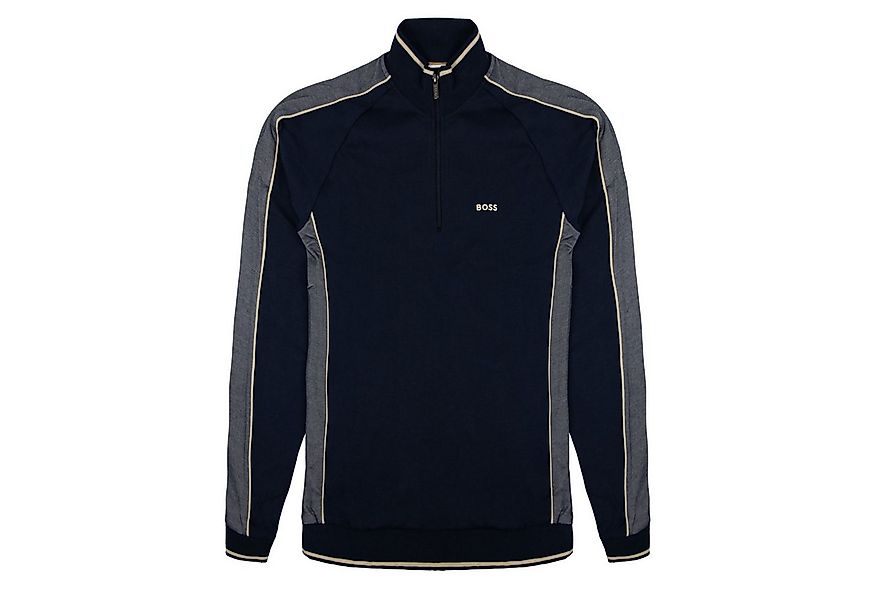 BOSS Sweatshirt Tracksuit 1/4 Jacket mit eingesticktem Markenschriftzug günstig online kaufen