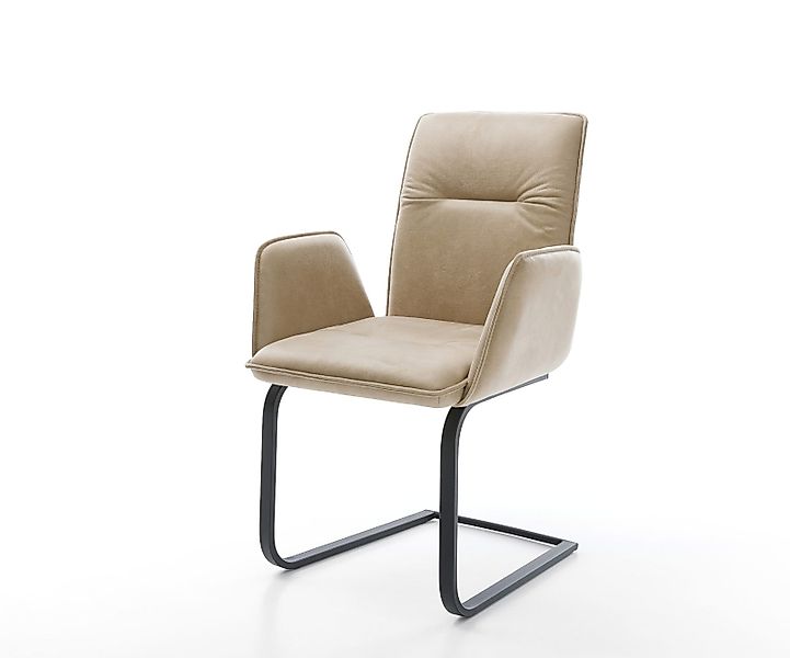 Freischwinger Vinja-Flex Mikrofaser Beige Vintage Freischwinger flach Schwa günstig online kaufen