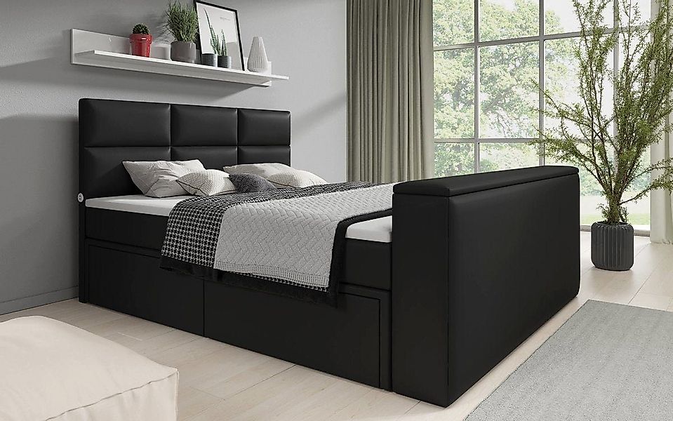 Luxusbetten24 Boxspringbett Citaro, mit TV Lift, USB-Anschluss und Stauraum günstig online kaufen