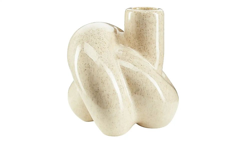 HOME STORY Kerzenhalter Knoten   ¦ beige ¦ Steingut ¦ Maße (cm): B: 12 H: 1 günstig online kaufen