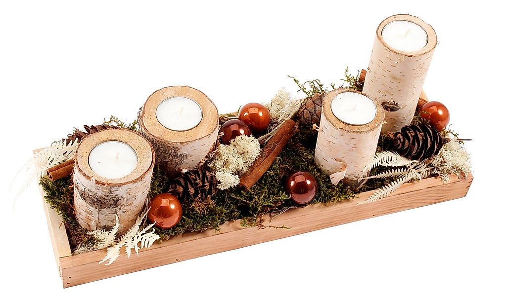 CreaFlor Home Kerzenhalter Adventsdeko, Handarbeit, natur, Motiv: Weihnacht günstig online kaufen