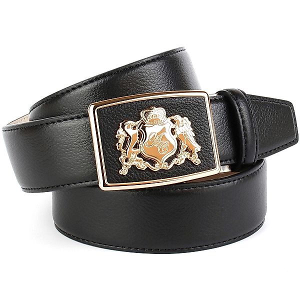 Anthoni Crown Ledergürtel mit goldfarbenem Anthoni günstig online kaufen