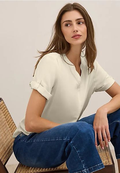 Split Neck Viskose-Bluse günstig online kaufen