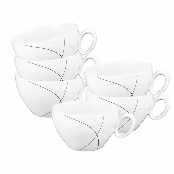 Seltmann Weiden Tasse "Frühstückstassen Trio Highline 0,39 l 6er Set weiß-g günstig online kaufen