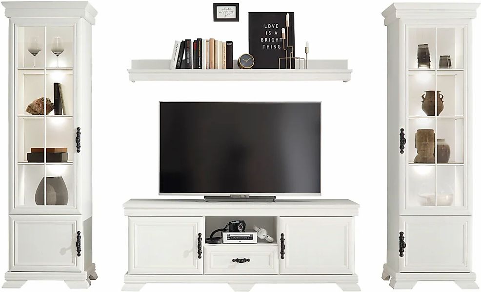 Home affaire Wohnwand "Royal" bestehend aus 2 Vitrinen, 1 Lowboard und 1 Wa günstig online kaufen