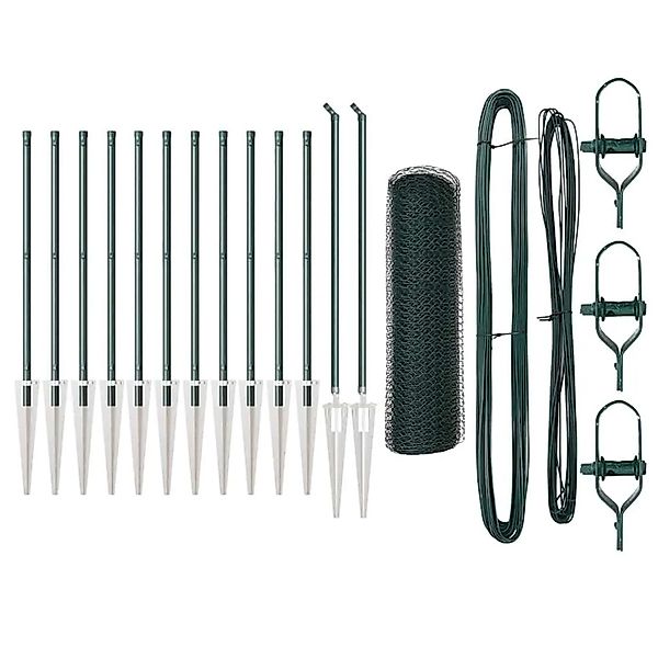 vidaXL Zaunpfosten Grün 25 x 0,8 m 13 mm Mesh Stahl und PVC 3353090 günstig online kaufen