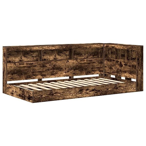 vidaXL Bett Bücherregal Bett Geräucherte Eiche 90x190 cm Holzwerkstoff (2-t günstig online kaufen