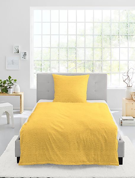 BIERBAUM Bettwäsche Chic Uni, Seersucker, 2 günstig online kaufen
