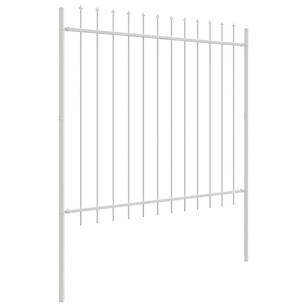 vidaXL Gartenzaun Gartenzaun mit Speerspitzen Weiß günstig online kaufen