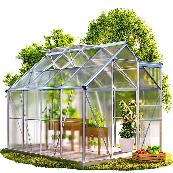 Gardebruk Gewächshaus, Aluminium 4,8m² 250x190cm inkl. günstig online kaufen