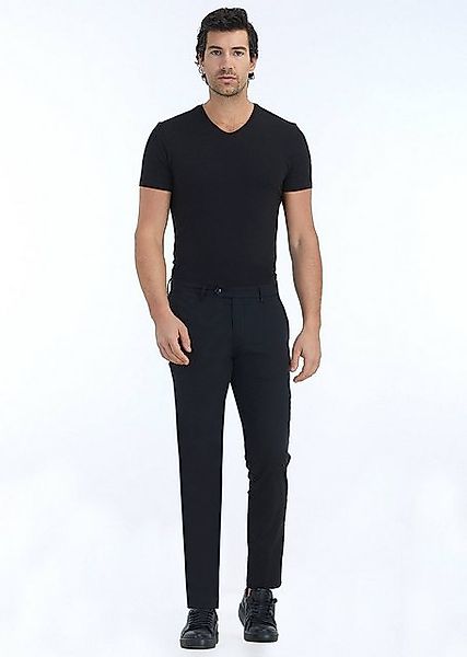 RAMSEY Chinohose Schwarze Web Slim Fit Freizeithose günstig online kaufen