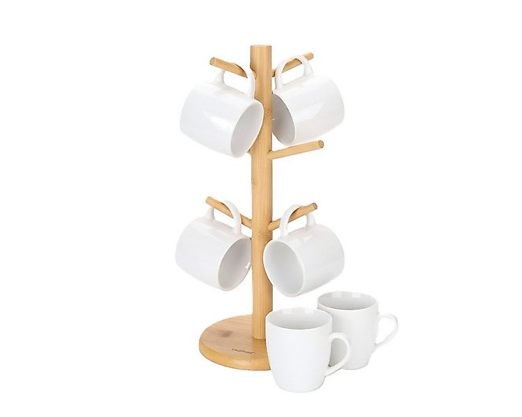 Cheffinger Küchenorganizer-Set Küchenständer aus Bambus, Tassenhalter & Bre günstig online kaufen