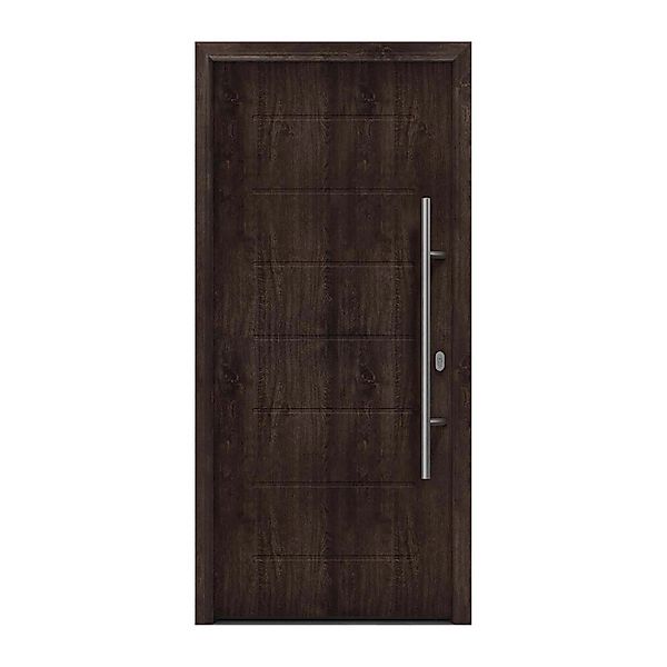 EcoStar Haustür Isopro IP 015 Eiche Dunkel 110 cm x 210 cm DIN R günstig online kaufen