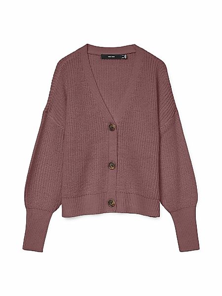 Vero Moda Strickjacke "VMLEA LS V-NECK CUFF CARDIGAN NOOS" Rippstrick günstig online kaufen