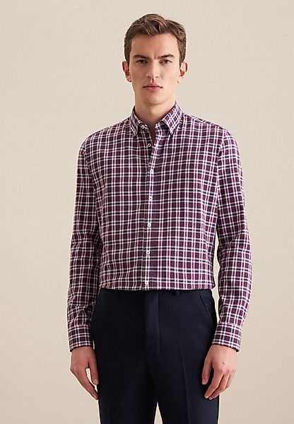 seidensticker Flanellhemd Slim Slim Langarm Button-Down-Kragen günstig online kaufen
