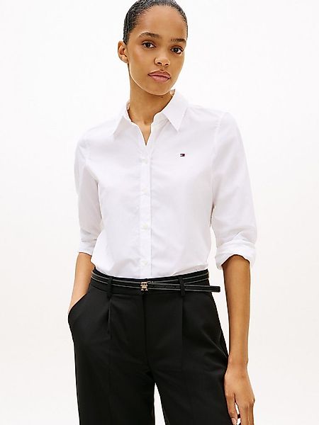 Tommy Hilfiger Hemdbluse STRETCH REGULAR LS SHIRT mit gesticktem Tommy Hilf günstig online kaufen