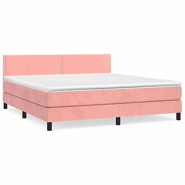 vidaXL Boxspringbett mit Matratze Rosa 180x200 cm Samt1348944 günstig online kaufen