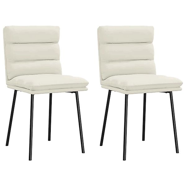 vidaXL Esszimmerstühle 2 Stk Creme Samt 4101291 günstig online kaufen