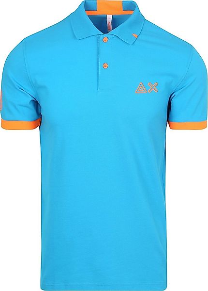 Sun68 Poloshirt Logo Fluo Blau - Größe M günstig online kaufen