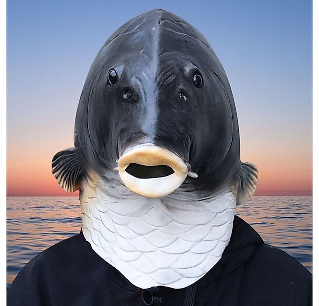 MC Star Verkleidungsmaske Latex Fischmaske Gruselige Vollkopfmaske für Hall günstig online kaufen