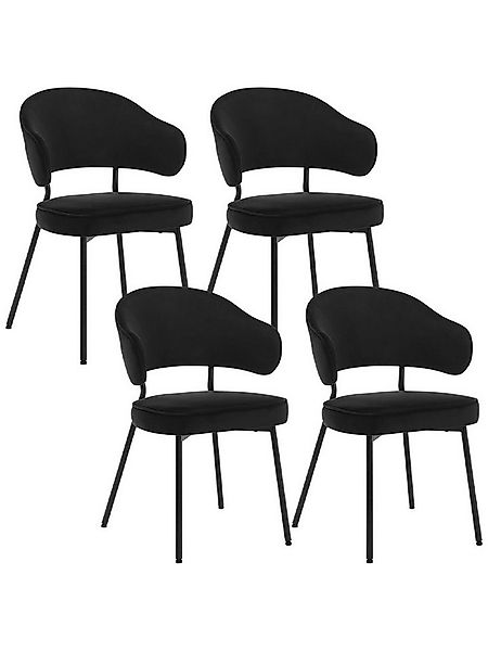 Woltu Esszimmerstuhl (Set, 4 St), mit Rückenlehne Armlehnen Metallbeinen günstig online kaufen