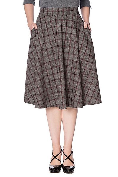 Banned A-Linien-Rock Ladies Day Swing Skirt Grau Vintage A-Linie Rock 50er günstig online kaufen