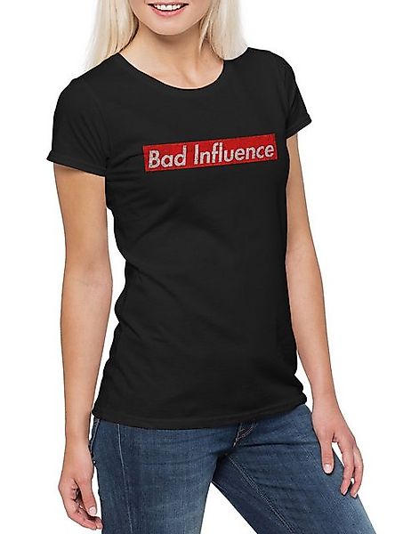 Urban Backwoods Print-Shirt Bad Influence Damen T-Shirt Biker Club MC Rocke günstig online kaufen