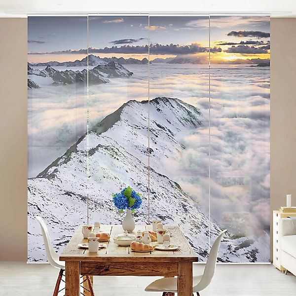 Schiebegardine Set Blick über Wolken und Berge günstig online kaufen