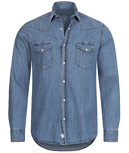 Gelverie Jeanshemd Herren Jeanshemd Blau GH-103 günstig online kaufen