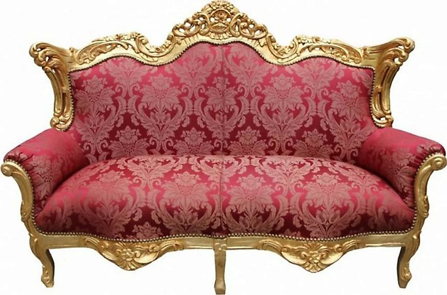 Casa Padrino 2-Sitzer Barock 2-er Sofa Master Bordeaux Muster / Gold Mod1 - günstig online kaufen