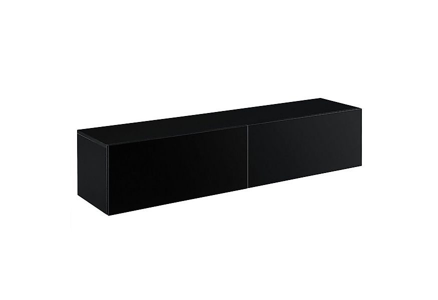 en.casa Hängeschrank »Evaton« TV Lowboard 140cm, 2 Ablagefächer, Schwarz, h günstig online kaufen