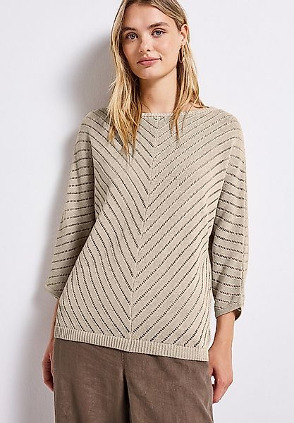 STREET ONE Strickpullover mit durchscheinenden Häkel-Details und grafischem günstig online kaufen