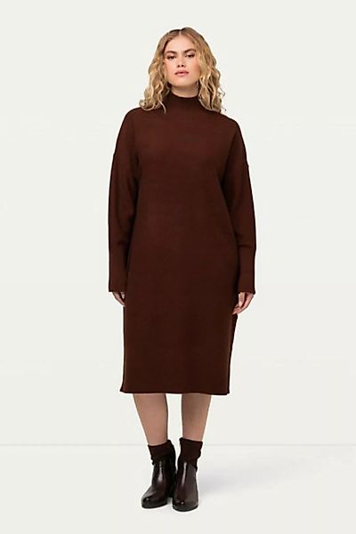 Ulla Popken Midikleid Strickkleid Oversized Stehkragen Langarm Midikleid günstig online kaufen