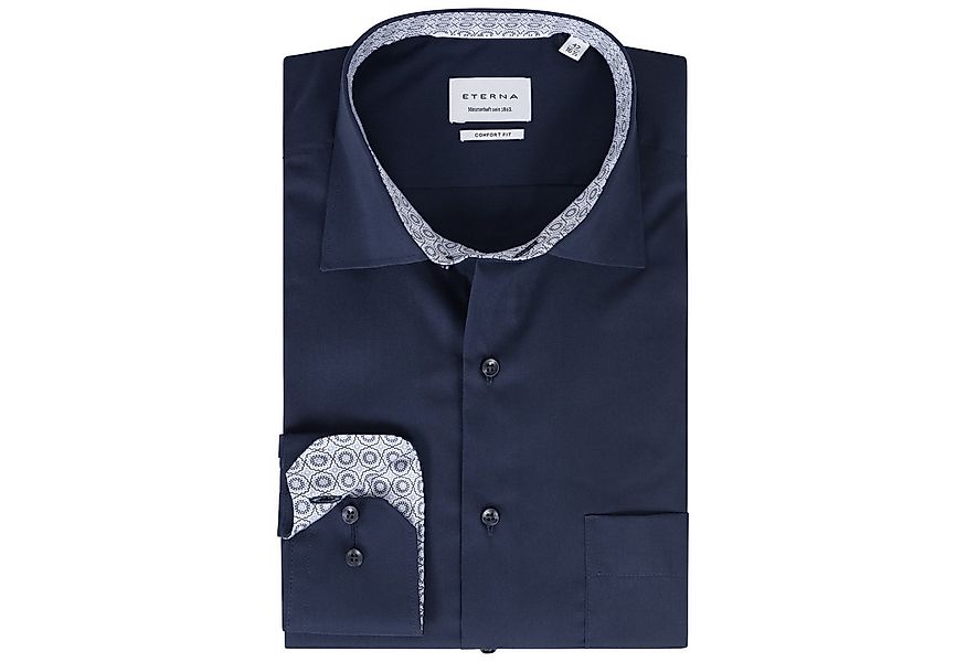 Eterna Langarmhemd Comfort Fit I Marine I Langarm I Bügelfrei I Dynamic Cot günstig online kaufen