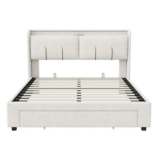 Furnishings Home Polsterbett Stauraumbett Doppelbett LED (1 tlg, Bettkasten günstig online kaufen