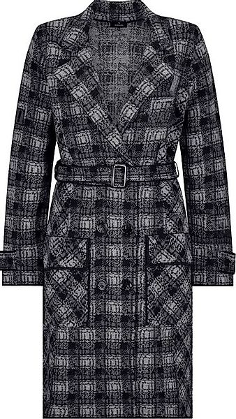 Monari Outdoorjacke Strickmantel mit Karomuster schwarz günstig online kaufen