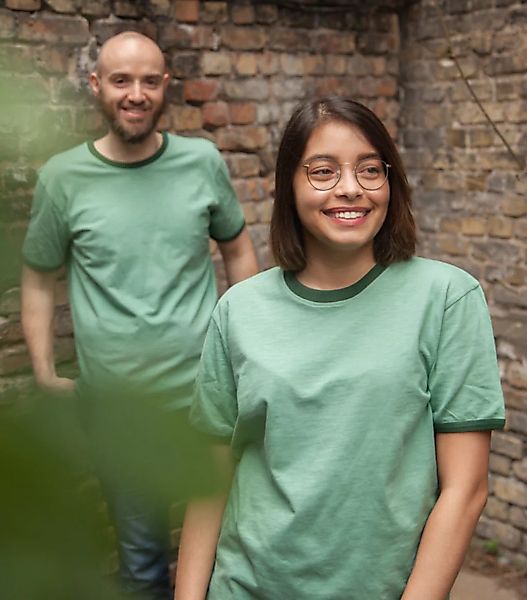 Päfjes Basic Ringer Unisex T-shirt - Fair Gehandelt Aus Baumwolle Slub - Bi günstig online kaufen