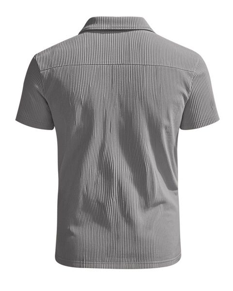Allthemen Poloshirt mit Cord-Struktur Halbzip Kurzarmshirt günstig online kaufen