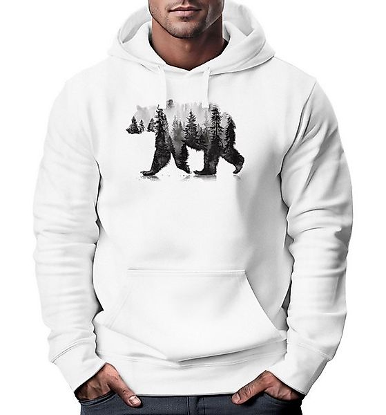 Neverless Hoodie Hoodie Herren Print Bär günstig online kaufen