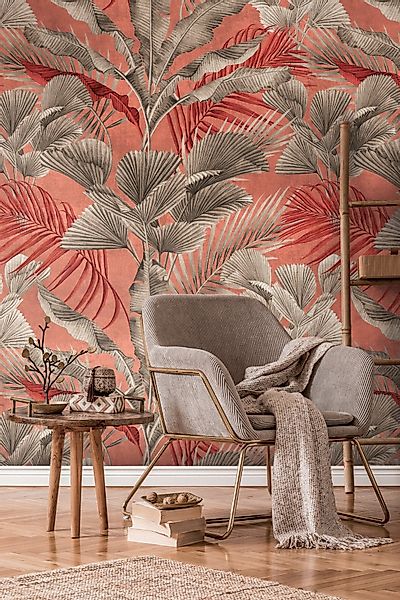 A.S. Creation Fototapete Dschungel 1,59 m x 2,8 m Rot-Grau-Braun FSC® günstig online kaufen