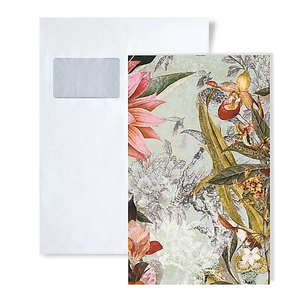 PROFHOME 1 MUSTERSTÜCK S-381771-GU DIN A4 MUSTER der Floralen Tapete günstig online kaufen